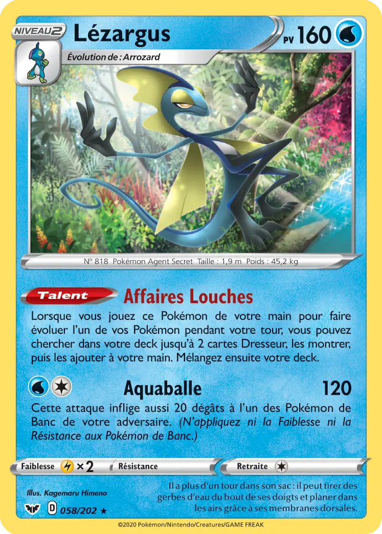 Carte Pokémon Lézargus #058 Non Holo — Épée et Bouclier