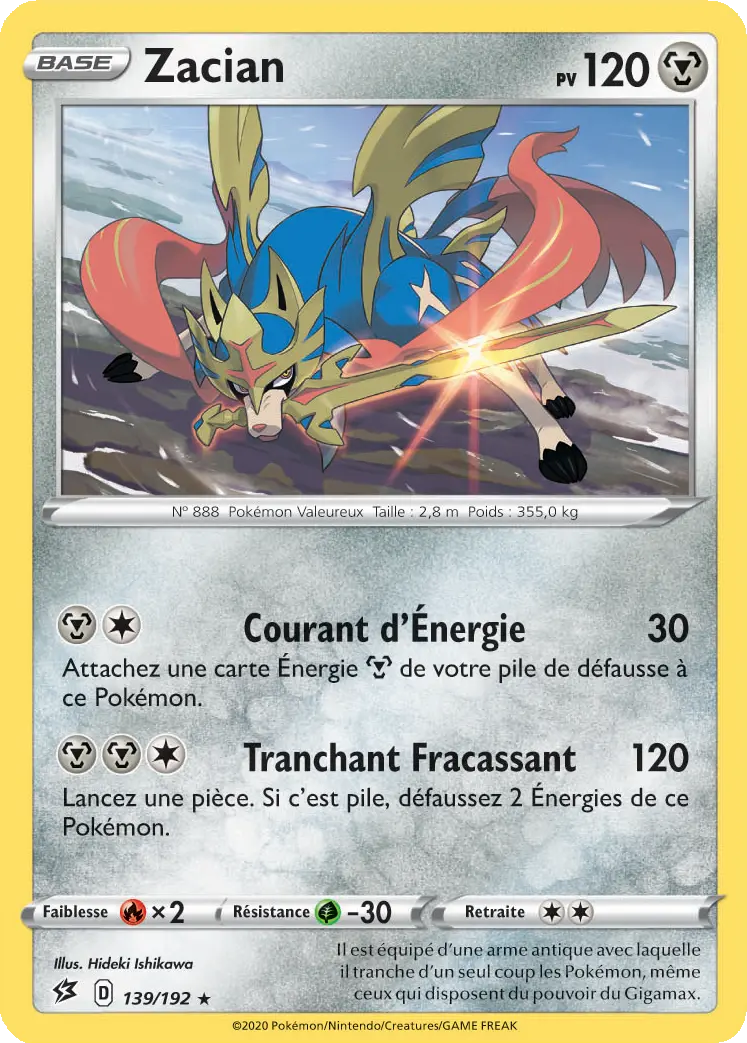 Carte Pokémon Zacian #139 Cracked Ice — Clash des Rebelles