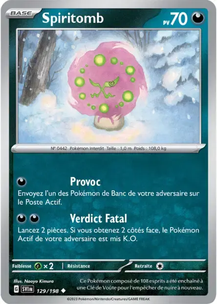 Carte Pokémon Spiritomb #129 Stamp V1 — Écarlate et Violet