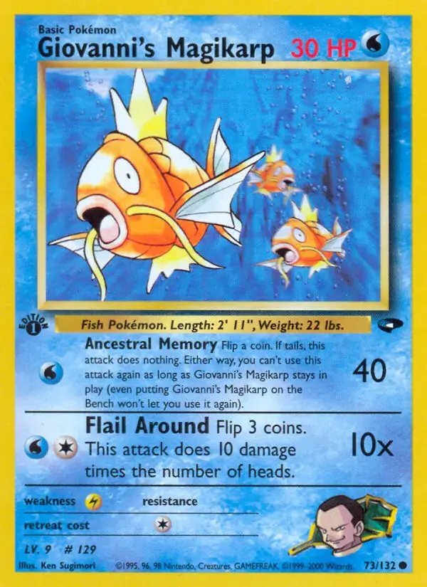 Carte Pokémon Giovanni's Magicarpe #73 — Gym Challenge