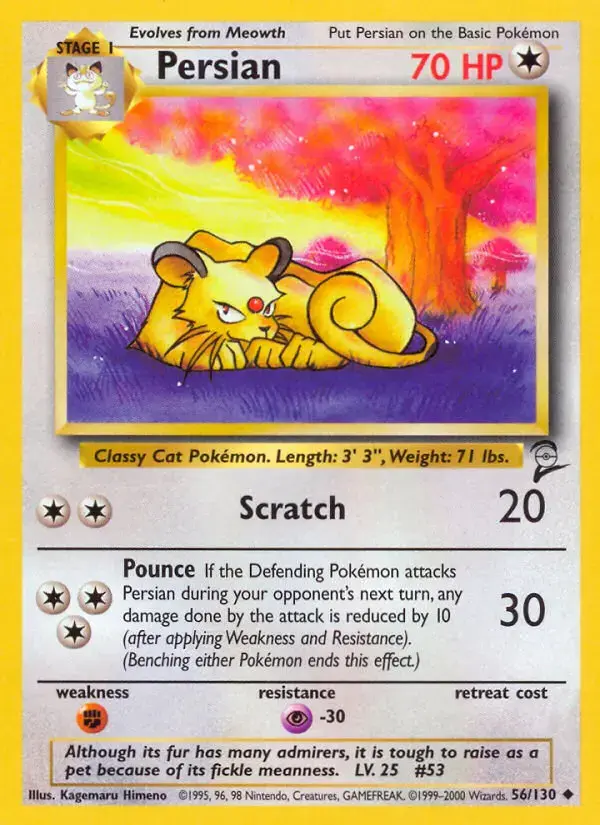 Carte Pokémon Persian #56 — Base Set 2