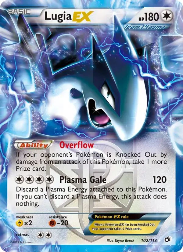 Carte Pokémon Lugia-EX #102 — Trésors Légendaires