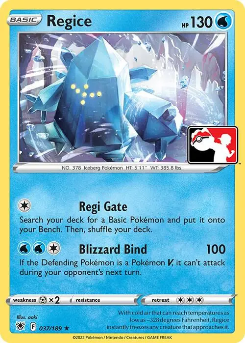 Regice #037/189 S3 — Play! Pokémon Prize Pack Series