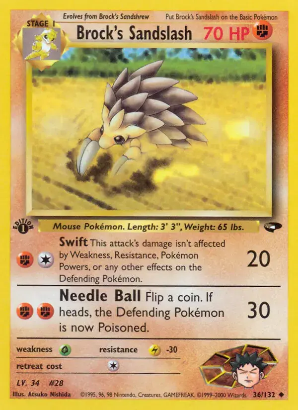Carte Pokémon Brock's Sablaireau #36 — Gym Challenge