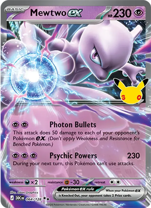 Mewtwo ex #064 — 30th Celebration
