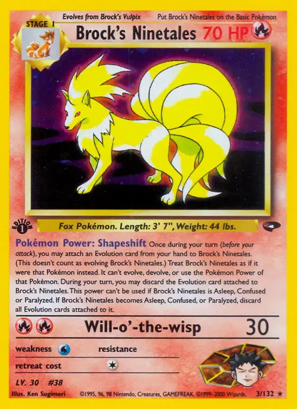 Carte Pokémon Brock's Feunard #3 — Gym Challenge