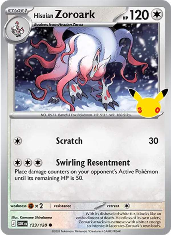 Hisuian Zoroark #123 — 30th Celebration