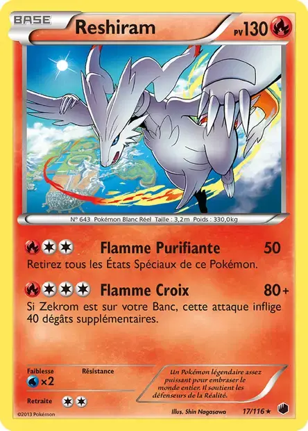 Carte Pokémon Reshiram #017 Cosmos — Glaciation Plasma