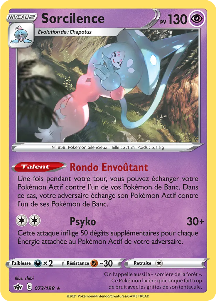 Carte Pokémon Sorcilence #073 Non Holo — Règne de Glace