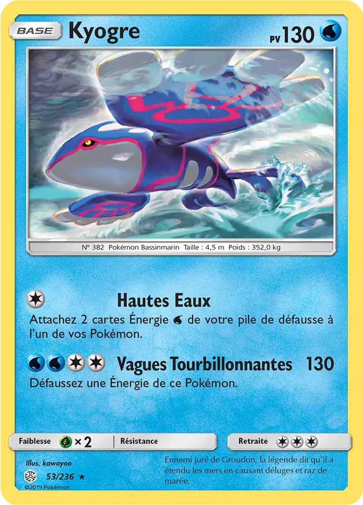 Carte Pokémon Kyogre #053 Cracked Ice — Éclipse Cosmique