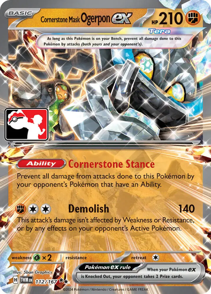Cornerstone Mask Ogerpon ex #112/167 S6 — Play! Pokémon Prize Pack Series
