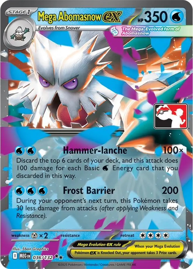 Mega Abomasnow ex #036/132 S8 — Play! Pokémon Prize Pack Series