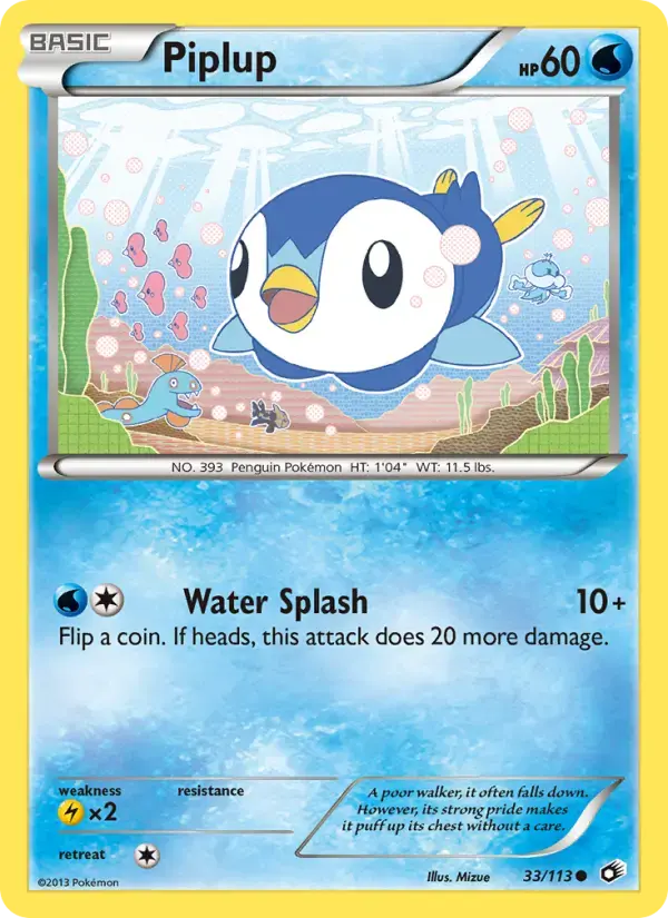 Carte Pokémon Piplup #33 — Trésors Légendaires