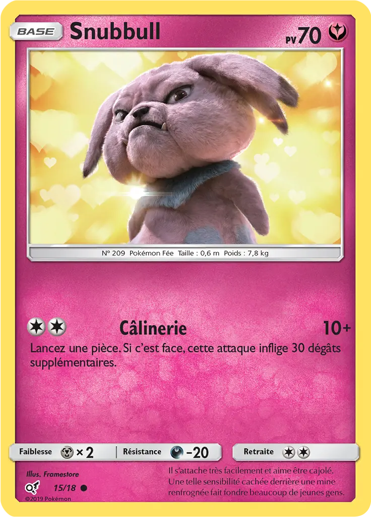 Carte Pokémon Snubbull #15 — Détective Pikachu