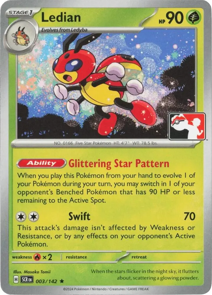 Ledian #003/142 S6 — Play! Pokémon Prize Pack Series