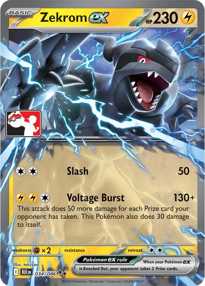 Zekrom ex #034/086 S8 — Play! Pokémon Prize Pack Series