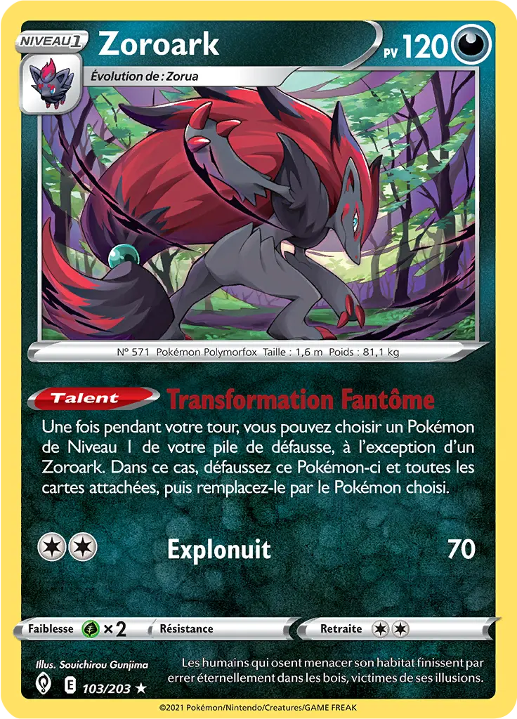 Carte Pokémon Zoroark #103 Non Holo — Évolution Céleste