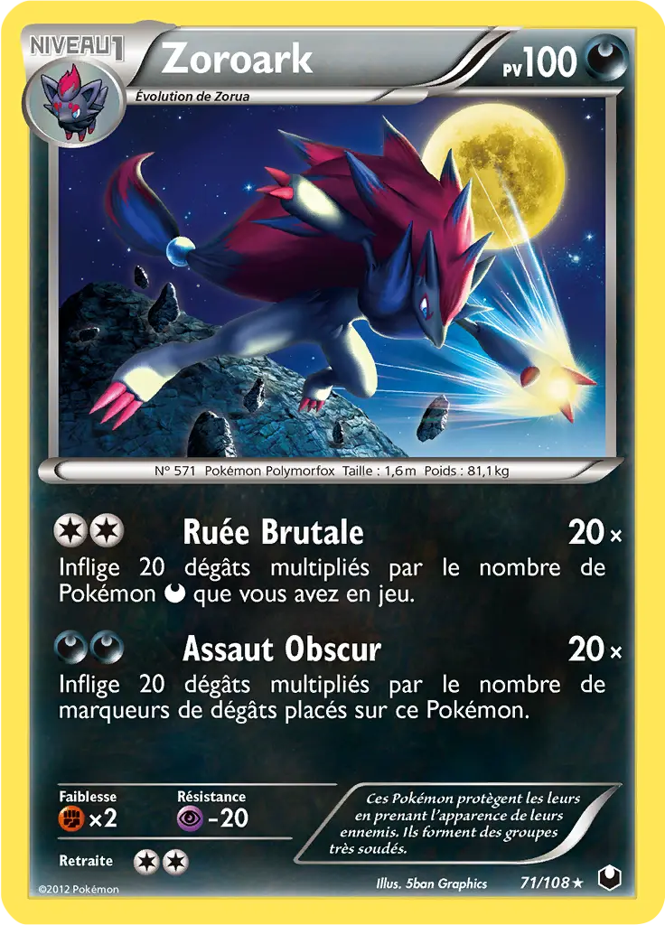 Carte Pokémon Zoroark #071 Cracked Ice — Explorateurs Obscurs