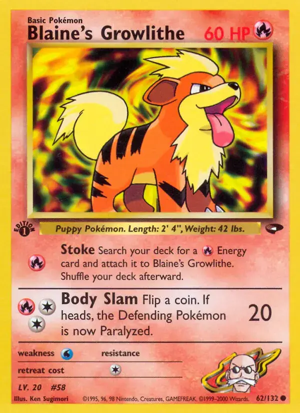 Carte Pokémon Blaine's Caninos #62 — Gym Challenge