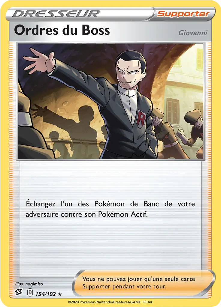 Carte Pokémon Ordres du Boss (Giovanni) #154 Non Holo — Clash des Rebelles