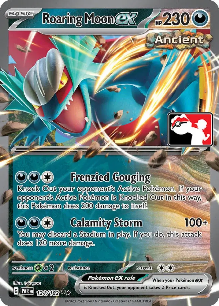 Roaring Moon ex #124/182 S6 — Play! Pokémon Prize Pack Series