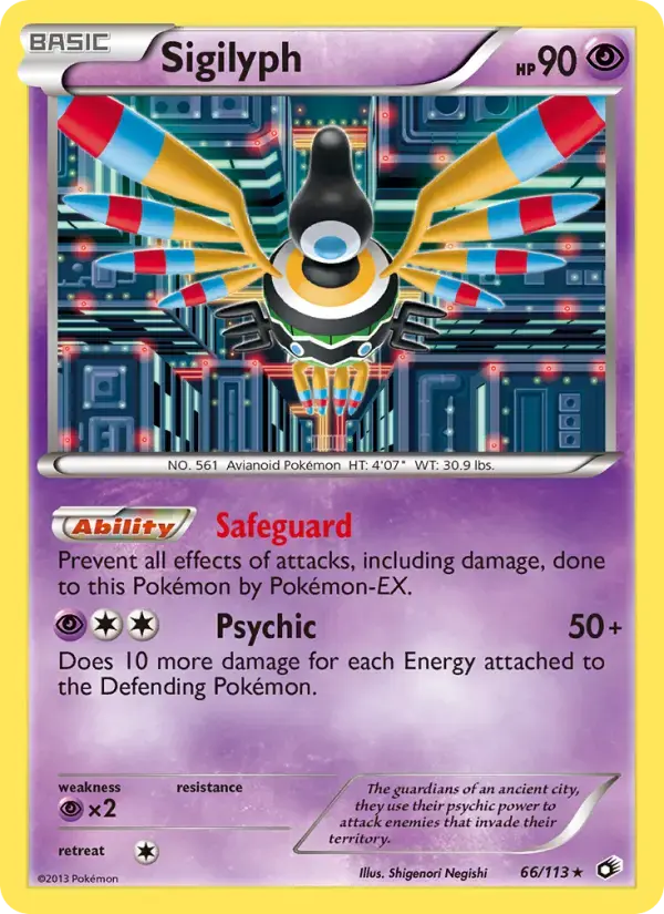 Carte Pokémon Sigilyph #66 — Trésors Légendaires