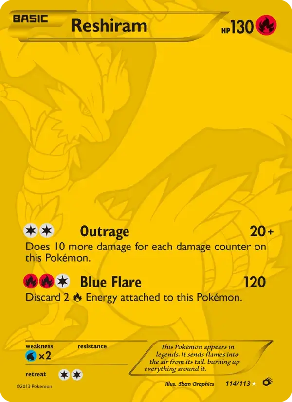 Carte Pokémon Reshiram #114 — Trésors Légendaires