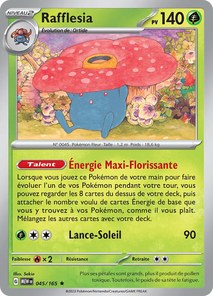 Carte Pokémon Rafflesia #045 Non Holo — Pokémon 151
