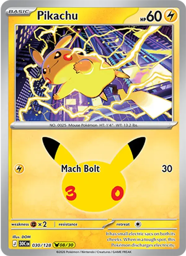 Pikachu #030 — 30th Celebration