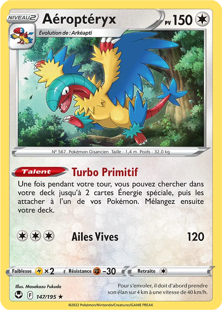 Carte Pokémon Aéroptéryx #147 Non Holo — Tempête Argentée