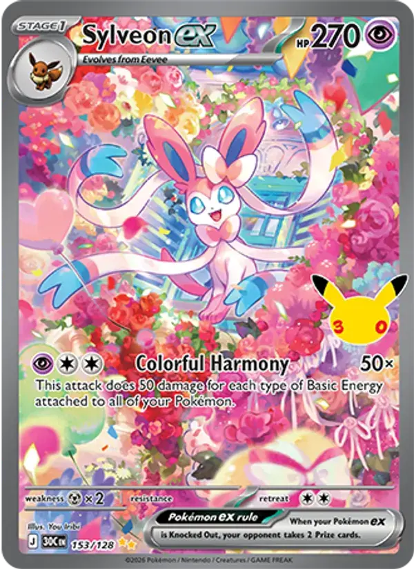 Sylveon ex #153 — 30th Celebration