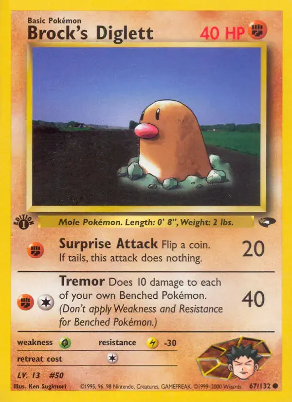 Carte Pokémon Brock's Taupiqueur #67 — Gym Challenge