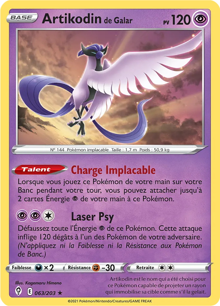 Carte Pokémon Artikodin de Galar #063 Non Holo — Évolution Céleste