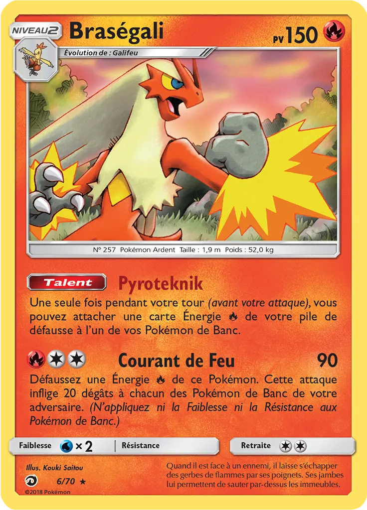 Carte Pokémon Braségali #006 Non Holo — Majesté des Dragons