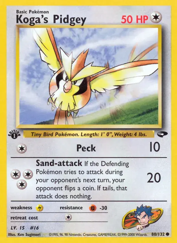Carte Pokémon Koga's Roucool #80 — Gym Challenge