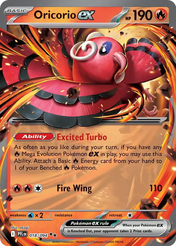 Oricorio ex #018/094 S9 — Play! Pokémon Prize Pack Series