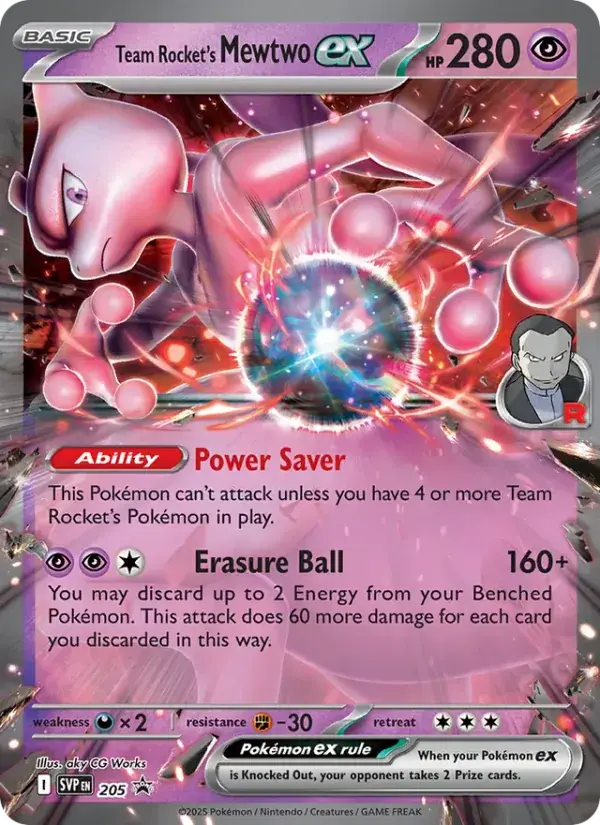 Carte Pokémon Mewtwo-ex de la Team Rocket #205 — Promos Écarlate et Violet