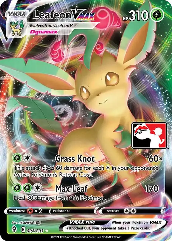Leafeon VMAX #008/203 S2 — Play! Pokémon Prize Pack Series