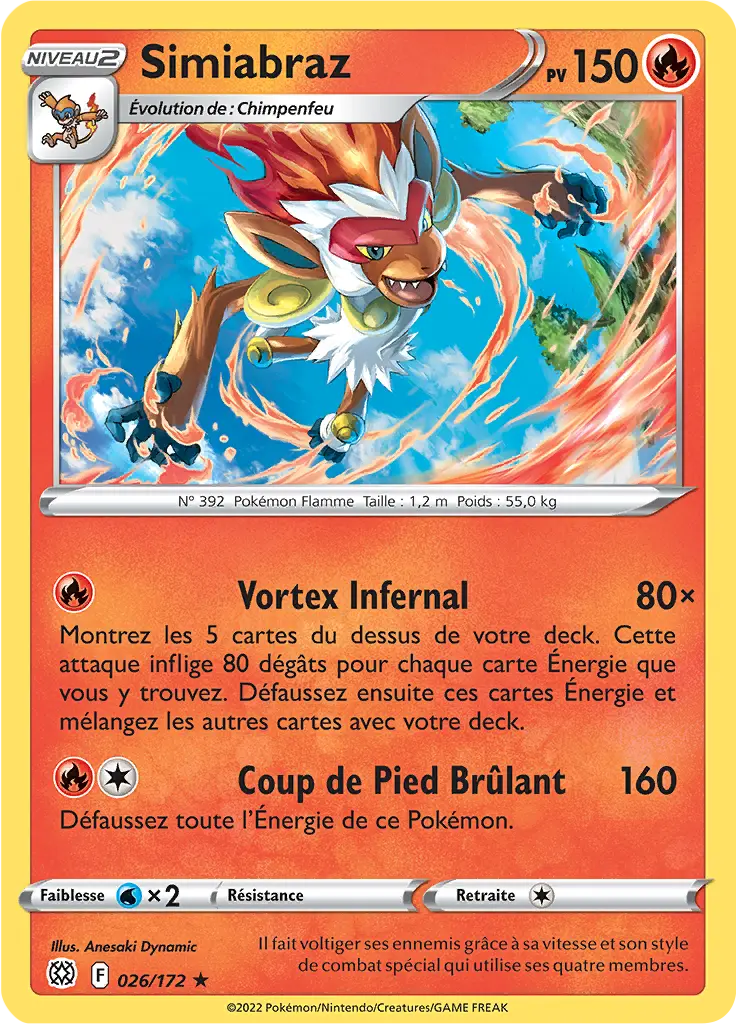 Carte Pokémon Simiabraz #026 Non Holo — Stars Étincelantes