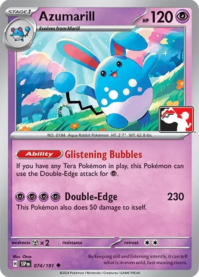 Azumarill #074/191 S7 — Play! Pokémon Prize Pack Series