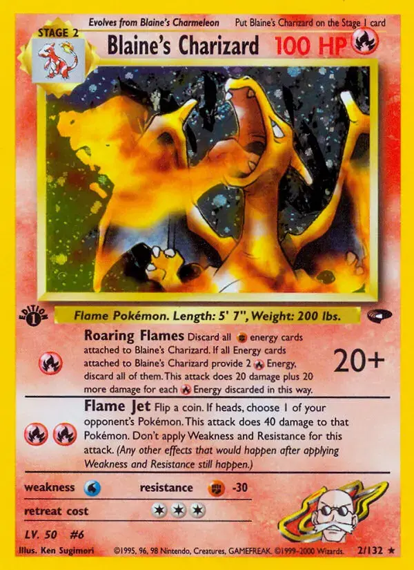Carte Pokémon Blaine's Dracaufeu #2 — Gym Challenge