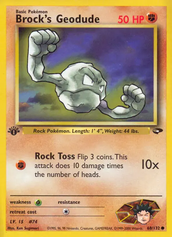 Carte Pokémon Brock's Racaillou #68 — Gym Challenge