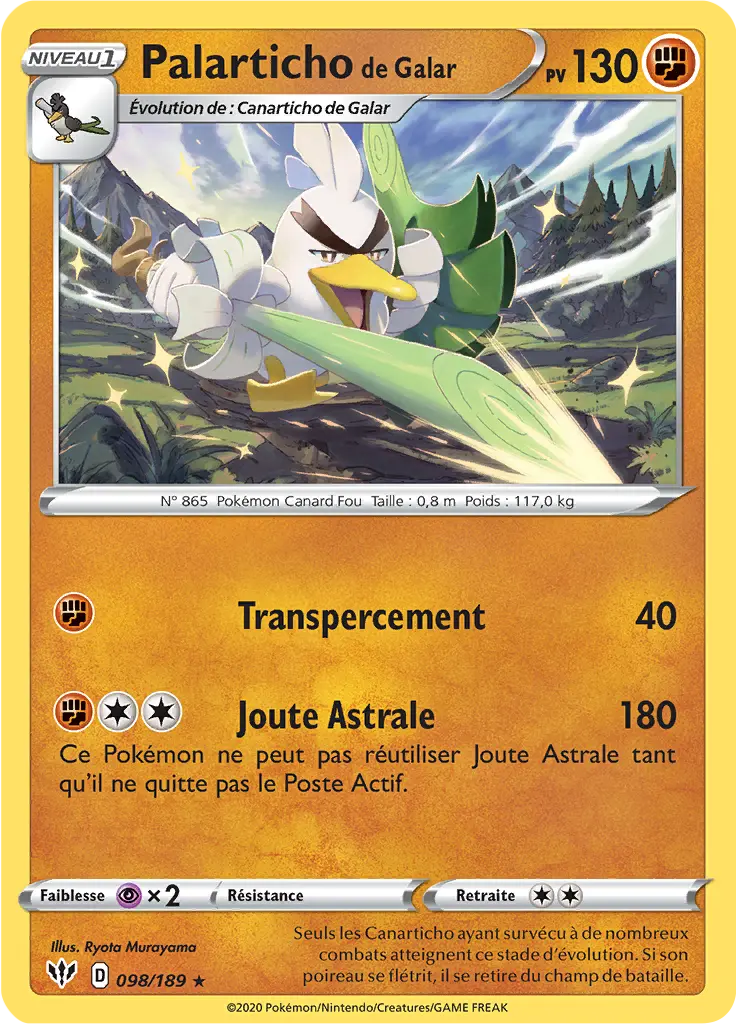 Carte Pokémon Palarticho de Galar #098 Cracked Ice — Ténèbres Embrasées