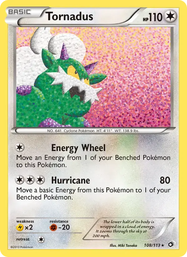Carte Pokémon Tornadus #108 — Trésors Légendaires