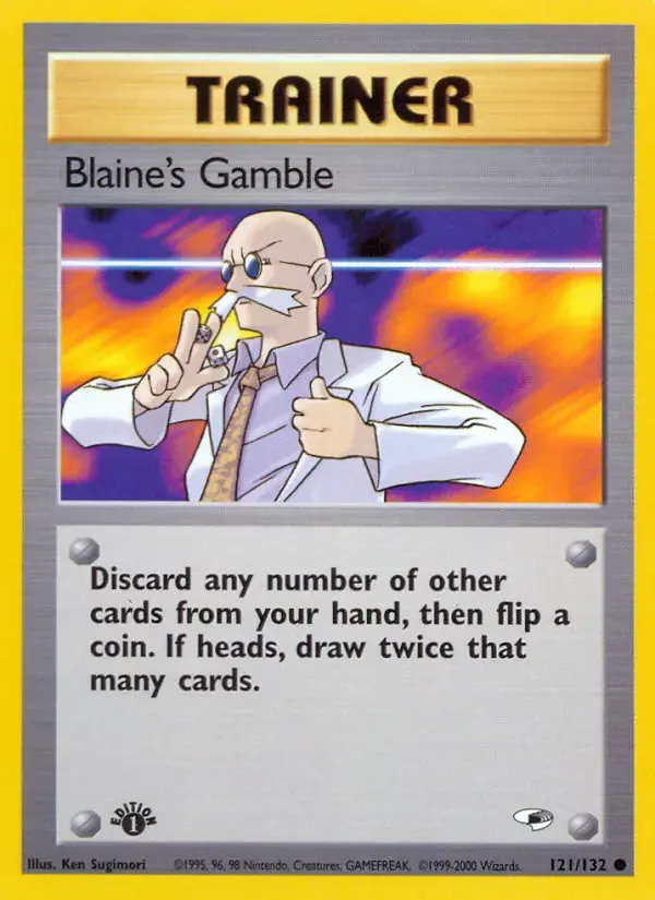 Carte Pokémon Blaine's Gamble #121 — Gym Heroes