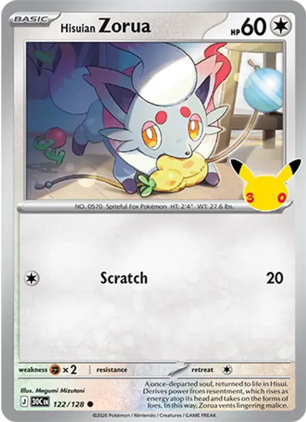 Hisuian Zorua #122 — 30th Celebration