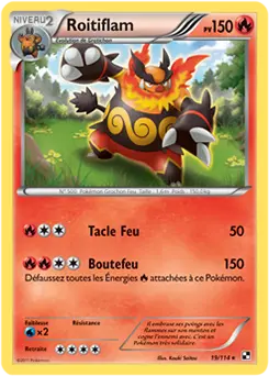 Carte Pokémon Roitiflam #019 Non Holo — Noir et Blanc