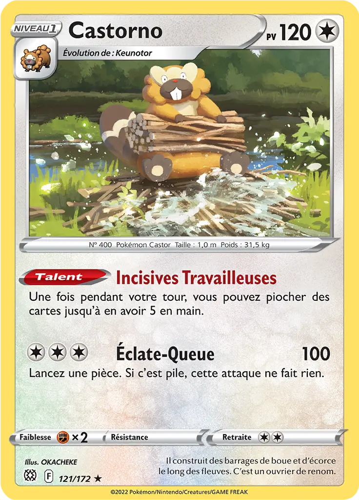 Carte Pokémon Castorno #121 Non Holo — Stars Étincelantes