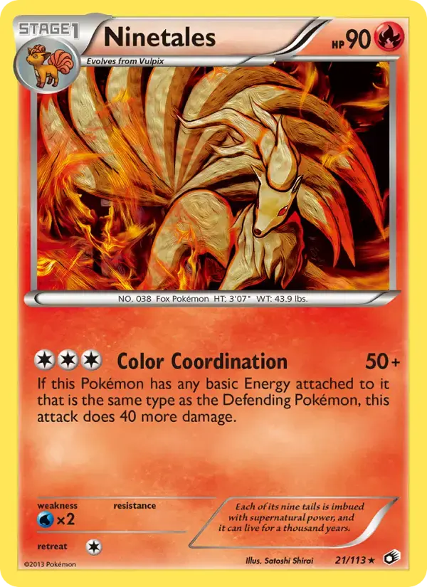 Carte Pokémon Ninetales #21 — Trésors Légendaires