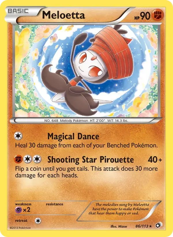 Carte Pokémon Meloetta #86 — Trésors Légendaires
